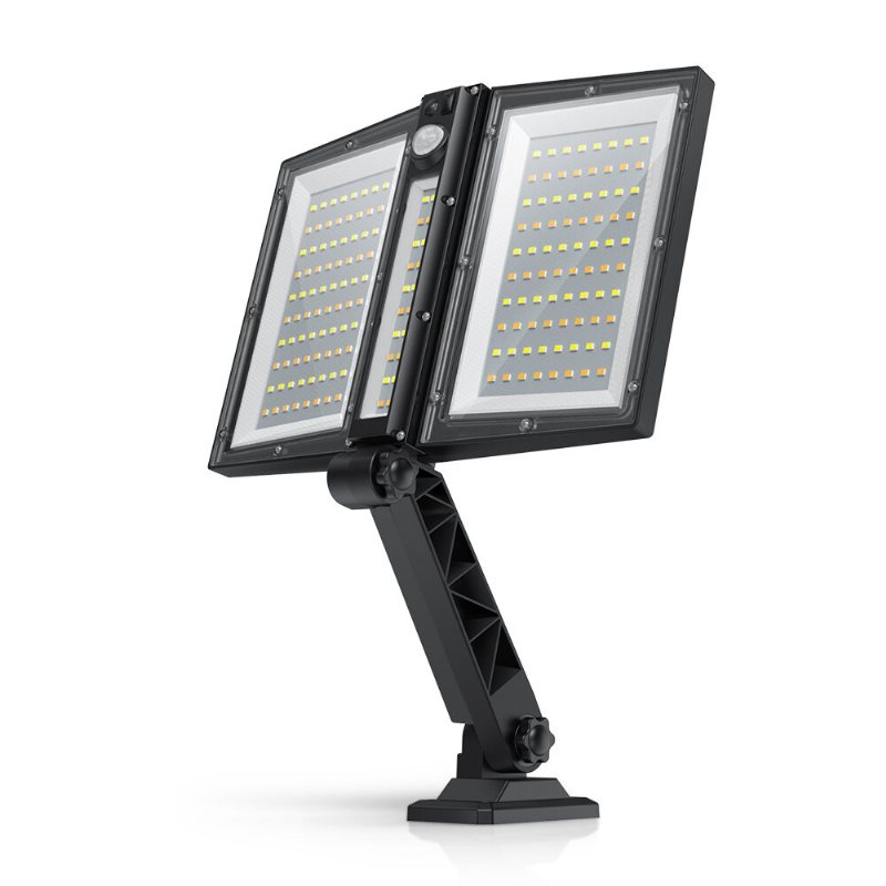 Bw-olt8 Vattentät Ip64 Hopfällbar Solarspotlight Med Justerbar Vinkel Med Dubbla Solpaneler 3 Färgtemperaturer Upp Till 500 Lumen Pir-rörelsesensor Fjärrkontroll