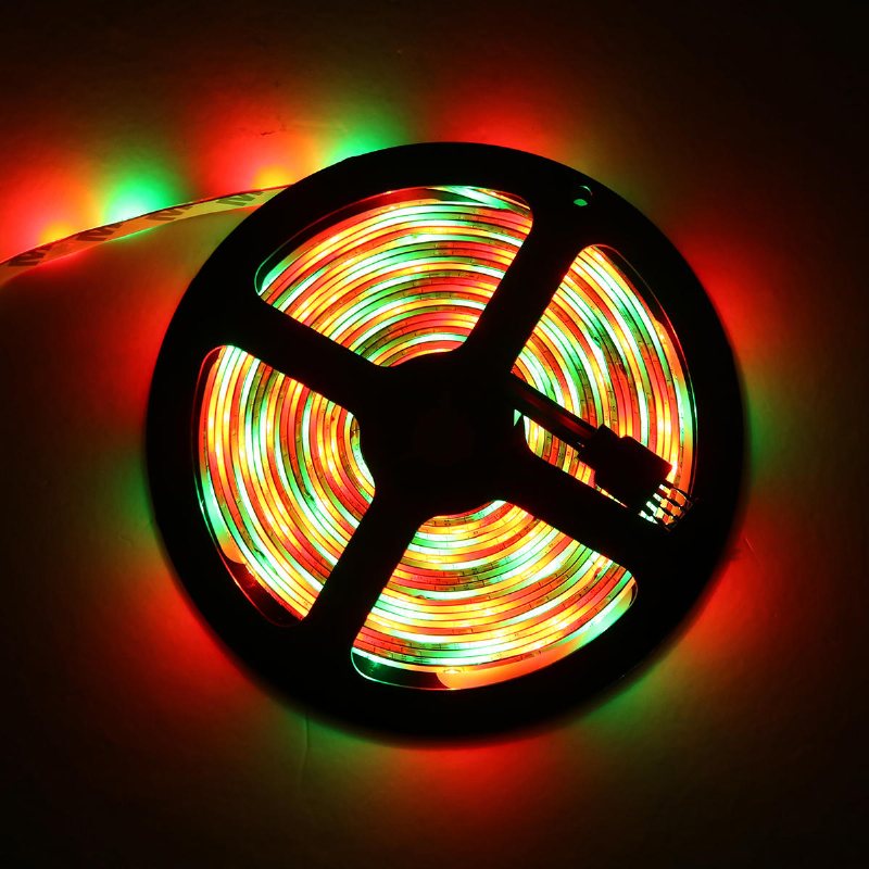 Dc12v 24w 2a 5m Vattentät Smd3528 Rgb Led Strip Lights Us Eu Strömadapter + 24 Nycklar Fjärrkontroll