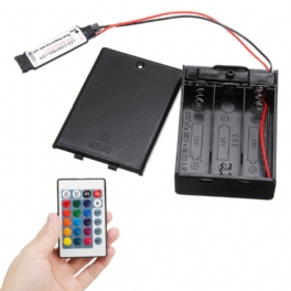 Dc4.5v Mini Rf Controller Batterilåda Med 24 Nycklar Fjärrkontroll För Rgb Led Strip