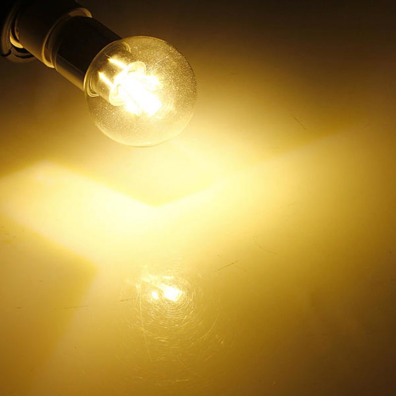 E14 4w Vit/varmvit Glas Led-globlampa Ac 110-240v