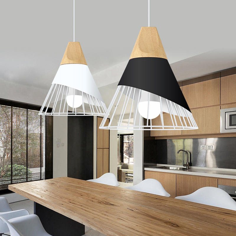 E26/e27 Modern Nordisk Led-ljuskrona Taklampa Metall Pendellampa Cafe Bar