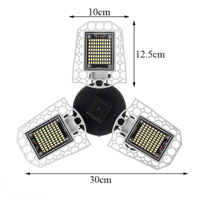 E27 80w Smd2835 Trebladig Led-lampa Deformerbar Vikbar Induktionsljussensor Garagelampa Ac100-277v