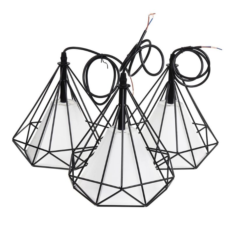 E27 Industriell Vintage Takljuskrona Light Cage Shade Pendellamphållare