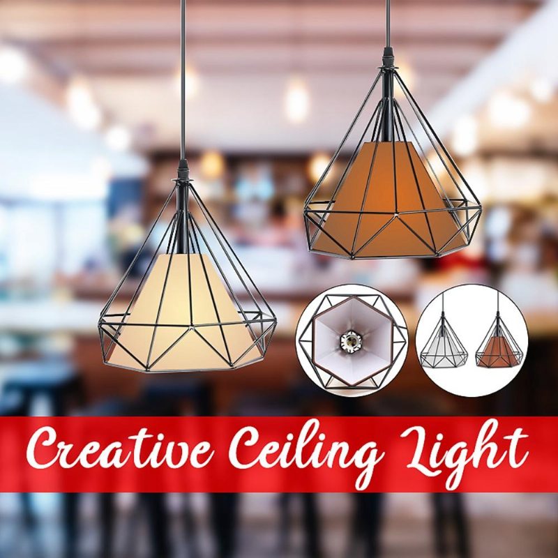 E27 Modern Industriell Vintage Bur Hängande Tak Taklampa Lampskärm
