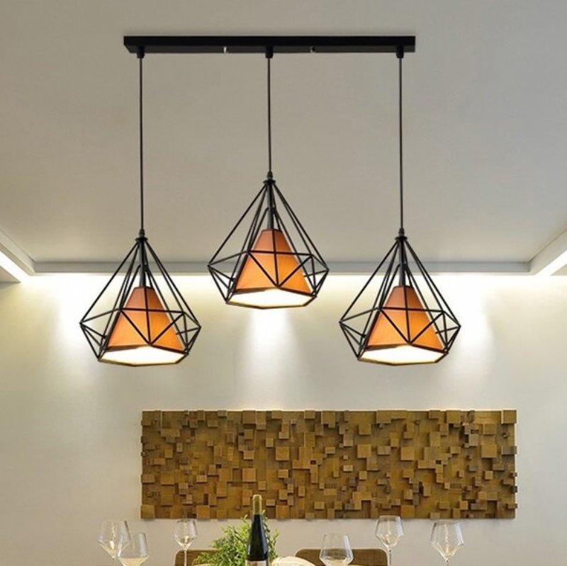 Farmhouse Svart Pendelbelysning 3-light Industrial Modern Hängande Belysningsarmaturer För Matsal Sovrum Kök Vardagsrum Hall (industri)