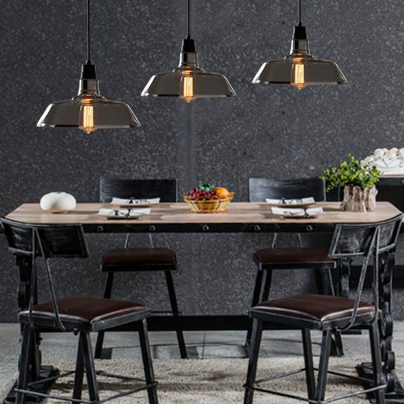 Industriell Retro Vintage Pipe Glas Edison Bulb Pendent Ceiling Light Bar Vardagsrumslampa