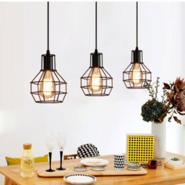 Industriell Vintage Metallburarmatur Takhängande Ljus Hängande Lampskärm Utan Glödlampa