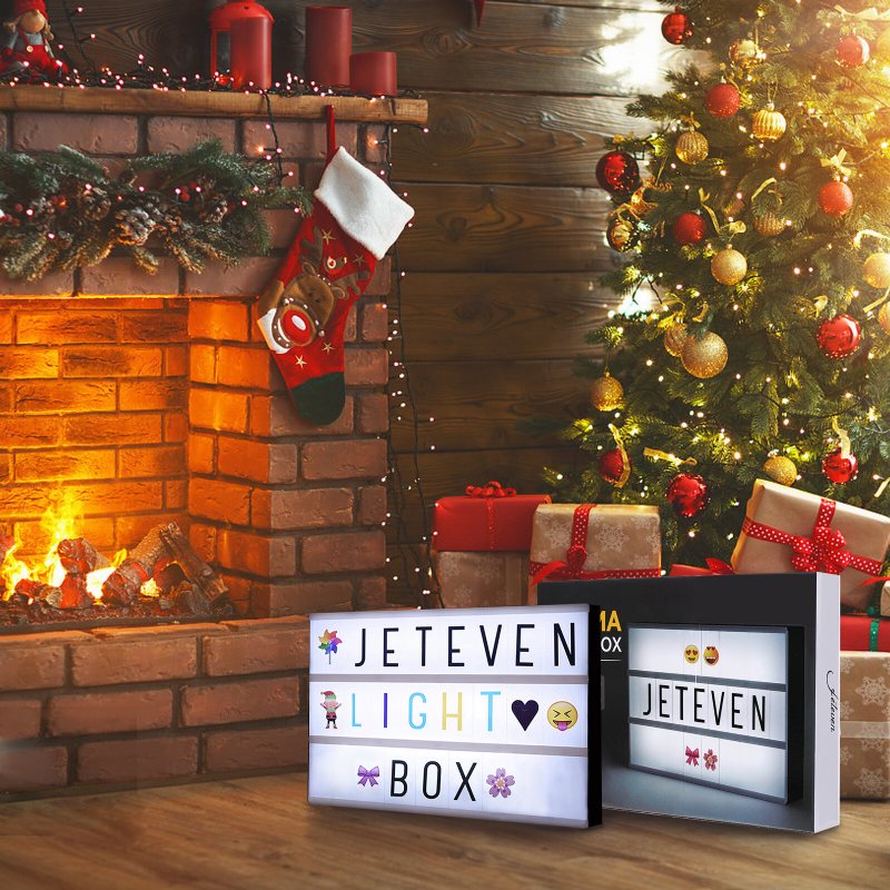 Jeteven A4 Led-kombinationsljuslåda Nattljus Gör-det-själv-bokstavsymbol Kortdekoration Usb/batteridriven Anslagstavla
