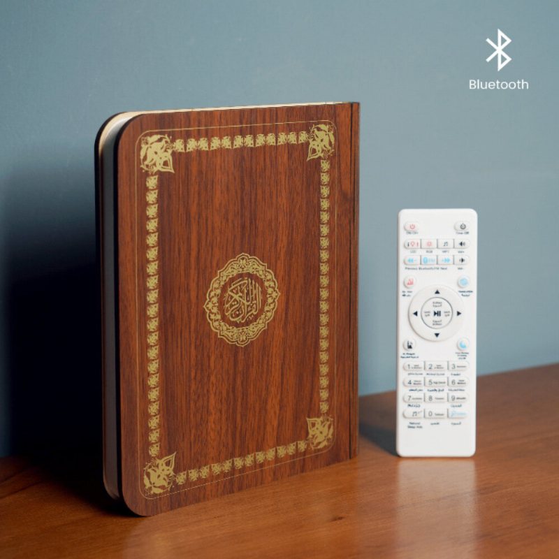 Koranhögtalare I Trä Färgglad Led-bokljus Trådlös Bluetooth Koran-högtalare Ramadan Barn Vuxenpresent