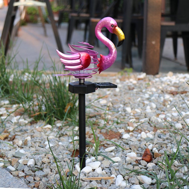 Led Solar Powered Ground Lawn Light Flamingo Bird Spring Stick Lampa Utomhus Trädgård Yard Dekoration
