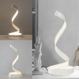 Modern Led-ljus Sängbordslampa Spiral Kreativ Design Böjd Varmvit