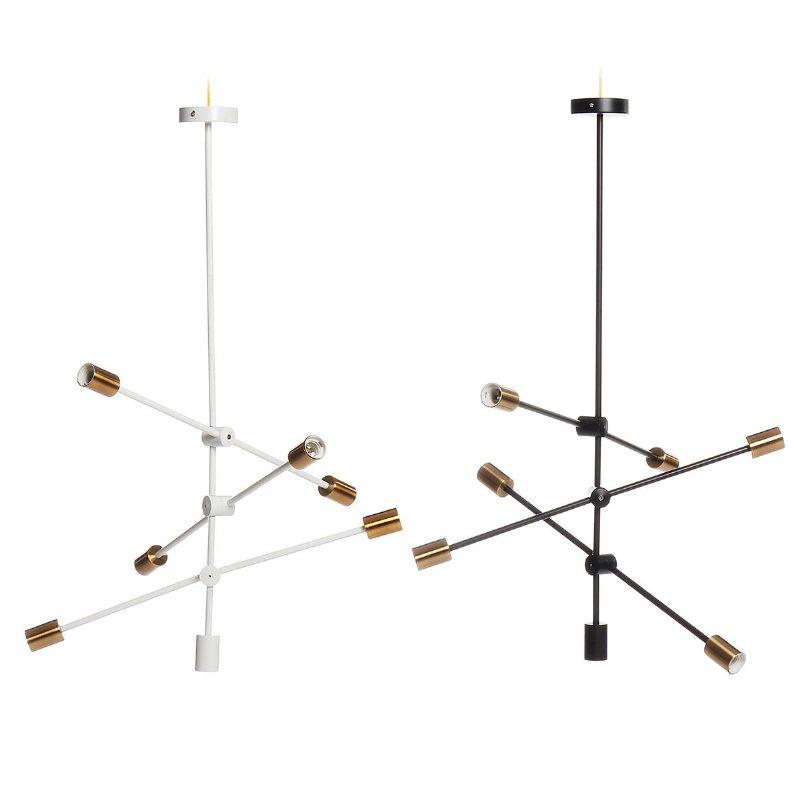 Nordic Style 6 Heads Flush Mount Taklampa Ljuskrona Modern Minimalism Metal E26 E27 Base Pendel Hängande Belysningsarmatur Ac110-240v (utan Glödlampa)
