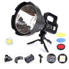 P50/p70/p90 Led-ficklampa 5500-7000k Superljus 6 Lägen Typ-c Sloar Uppladdningsbar Långkastning Vattentät Solar Bärbar Söklampa För Jakt Camping