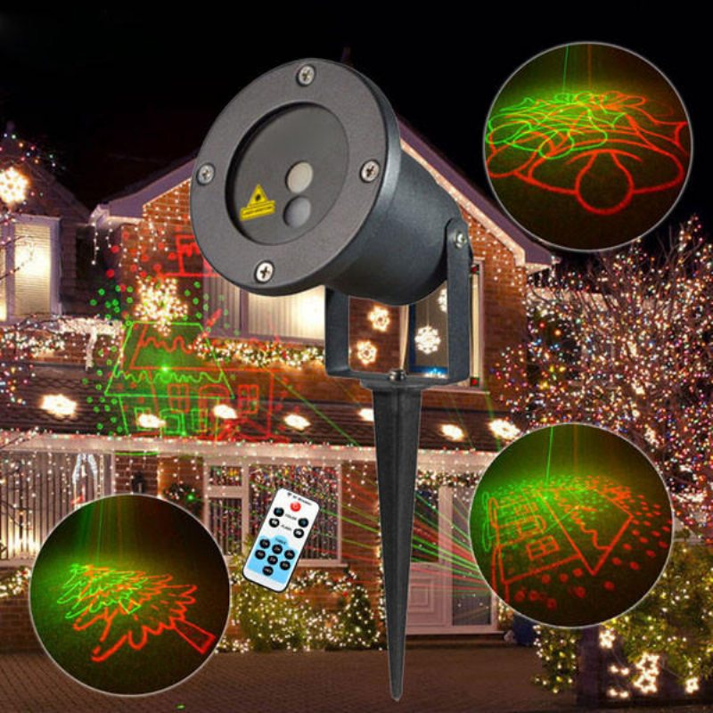 R&g Remote Christmas 8 Pattern Waterproof Projector Scen Light Garden Lawn Landscape Lamp
