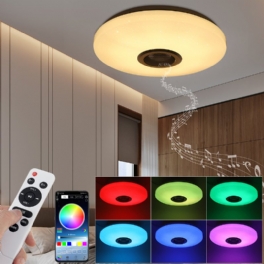 Rgbw Led Taklampa Musik Högtalarlampa Bluetooth App + Fjärrkontroll Sovrum Smart