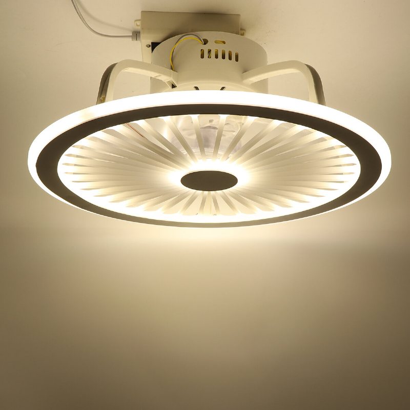 Smart Takfläkt Ljus 3 Färger Led Fläkt Med Fjärrkontroll + Bluetooth Högtalare