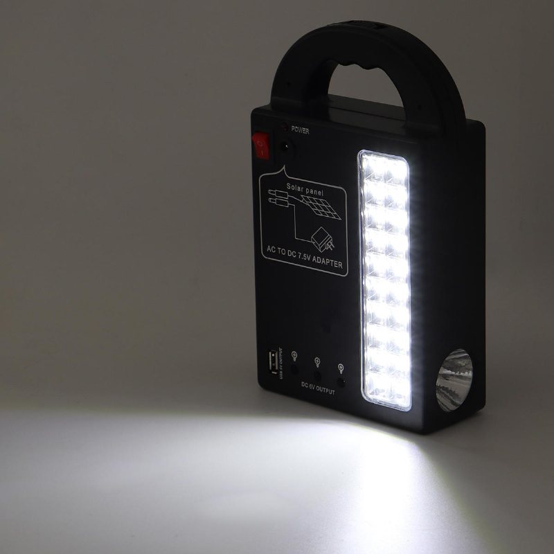 Solar Panel Power System Usb Charger Generator + Pannlampa +3 Led-lampa
