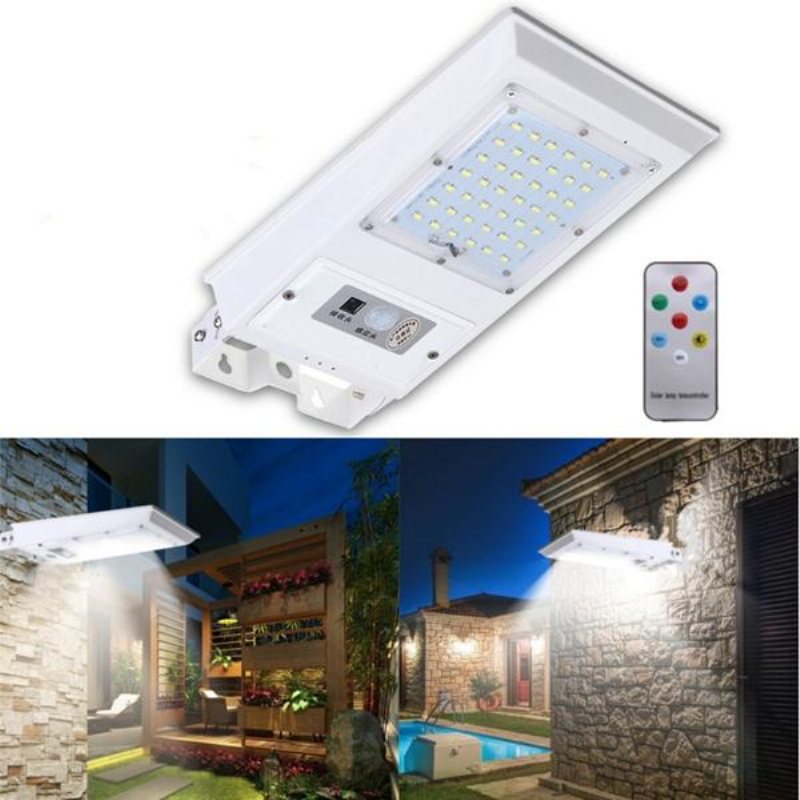 Solar Power 42 Led Fjärrkontroll Pir Rörelsesensor Vägg Utomhus Trädgård Gatulampa Vattentät Lampa