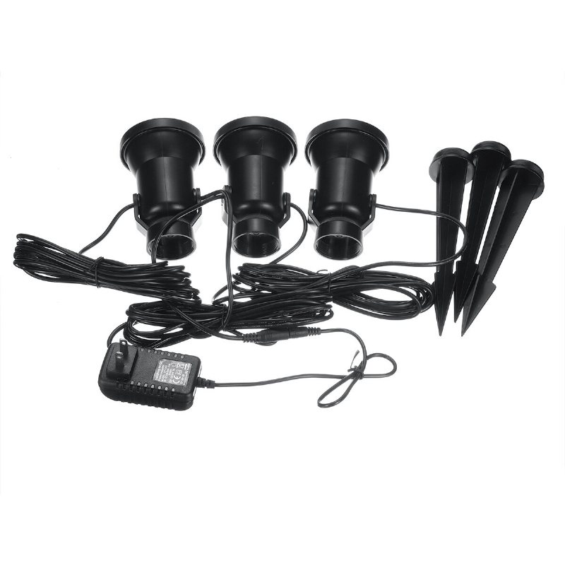 Solar Spotlights Utomhus Lights 3 Ljus Vattentät Färgskiftande För Trädgård Landskap Dark Sensing On/off Up För Uteplats Gräsmatta Med 22 Nycklar Fjärrkontroll
