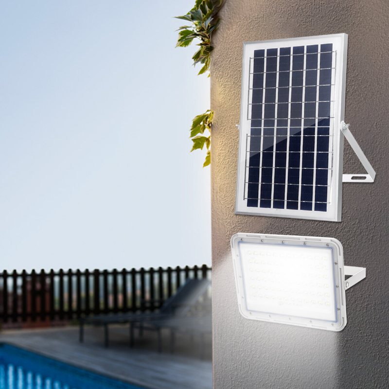 Utomhus 80/144/240led Solar Flood Light Vattentät Trädgård Street Vägglampa + Fjärrkontroll