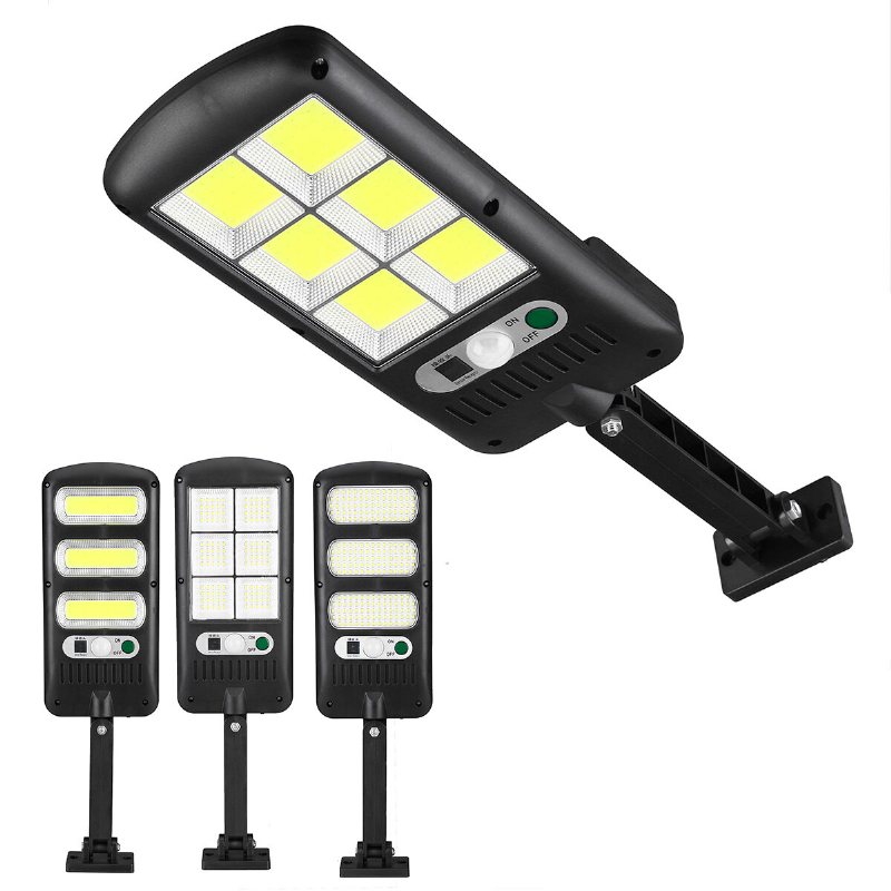 Vattentät Led Cob Solar Street Light Pir Rörelsesensor Vägglampa Utomhusfjärrkontroll