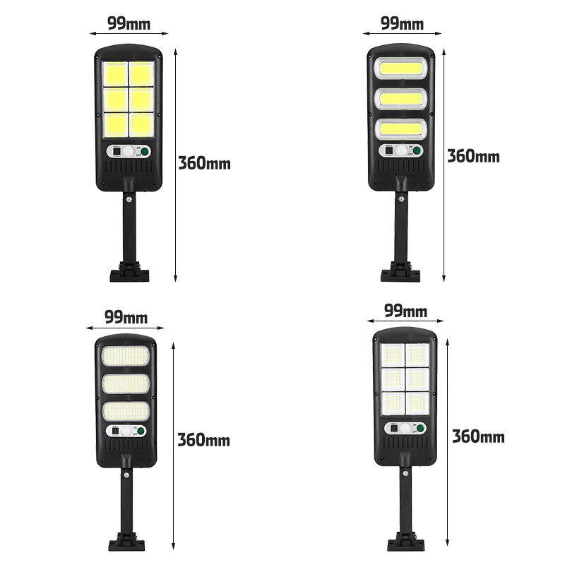 Vattentät Led Cob Solar Street Light Pir Rörelsesensor Vägglampa Utomhusfjärrkontroll