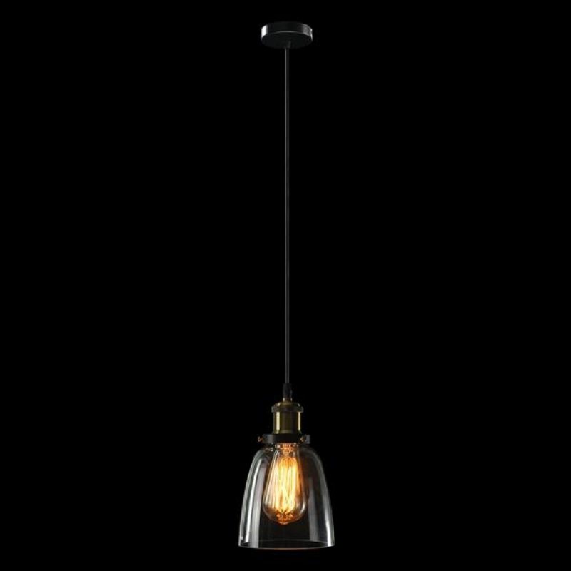 Vintage Industriell Retro Loft Glass E27 Taklampa Skärm