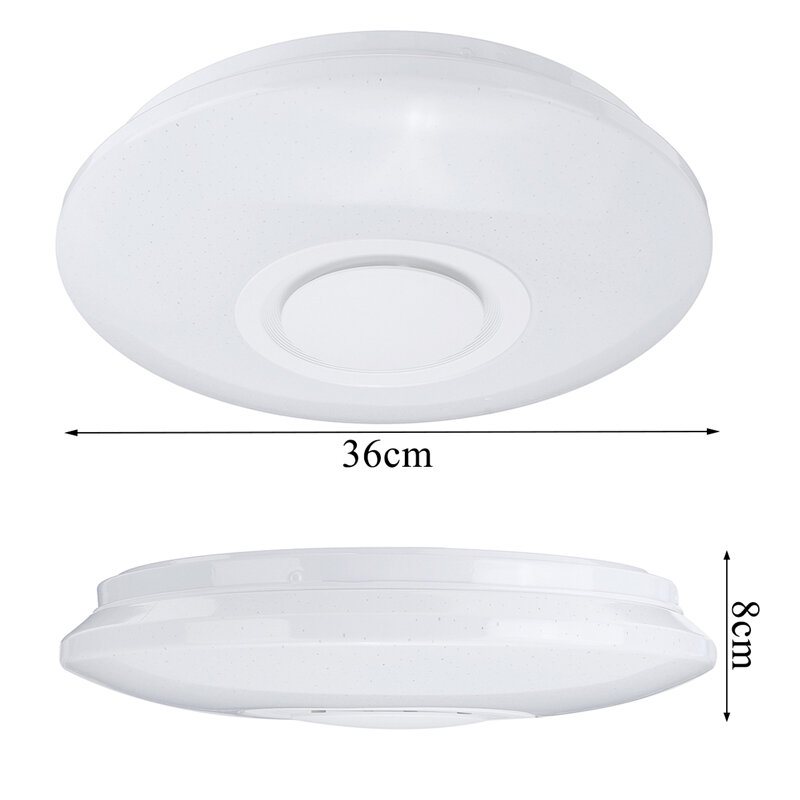 Wifi Led-taklampa Med Bluetooth-högtalare Färgändring Med Fjärrkontroll Rgb Music Taklampa Dimbar Med App-kontroll 3000-6500k För Alexa Google Home