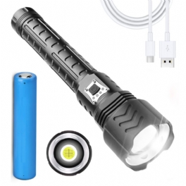 Xhp90 Zoombar Ficklampa 5 Lägen Usb-c Uppladdningsbar Sökljus Jakt Camping Fiske