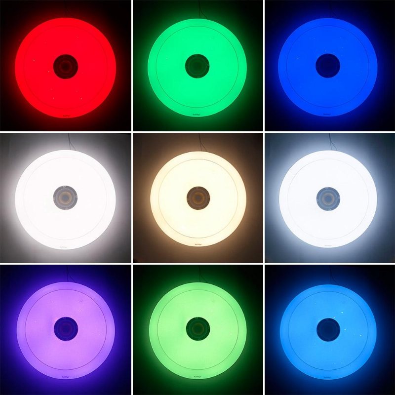 Youoklight 36w Rgb Dimbar Bluetooth-högtalare Musik Led-takljus App Kontrolllampa Ac220v