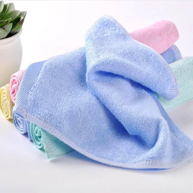 25*25 cm Bambufiber Antibakteriell Näsduk Absorberande Mjuk Babyhandduk