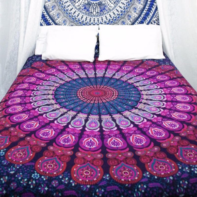 Honana Wx-17 150x210cm Bohemisk Stil Polyesterfiber Strandhanddukssjal Mandala Rektangel Lakan Gobeläng