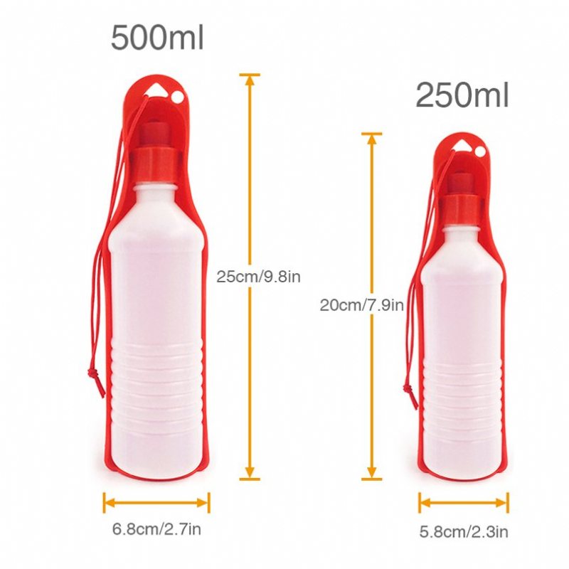 250ml/500ml Bärbar Vattenflaska För Husdjurshund I Plast. Husdjur Utomhusresor