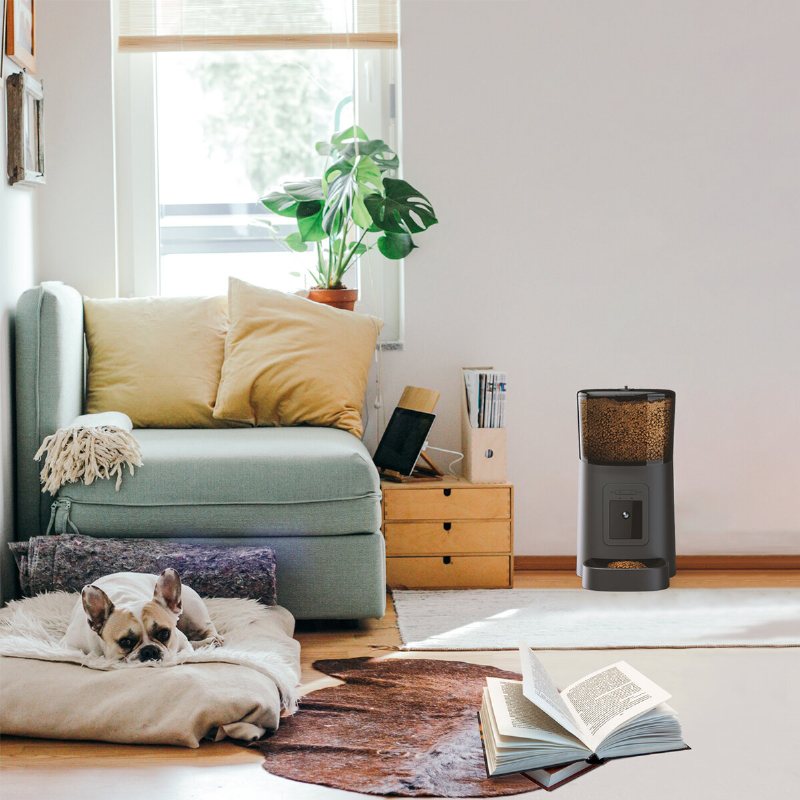 6l Fjärrsikt Synlighet Husdjursmatare Timing Automatisk För Katter Hundar Wifi Intelligent Swirl Smart Food Dispenser Med Röstinspelare