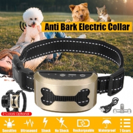 Anti Bark Control Halsband 7 Gears Känslighet Vattentät Elektrisk Stöt Usb Laddning Djurtillbehör Hundhalsband Träning