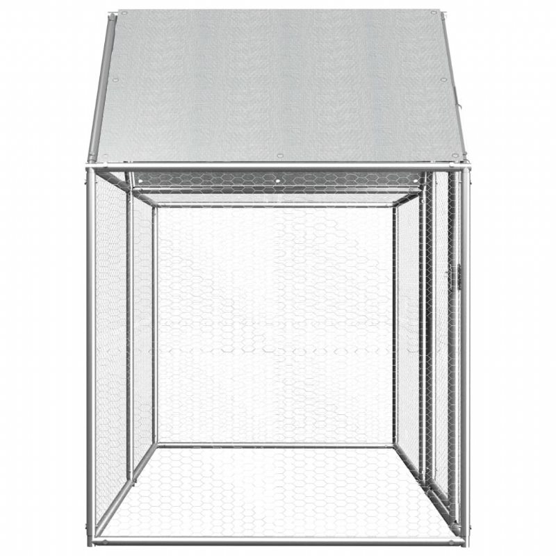 Eu Direct Vidaxl 144553 Utomhus Hönshus 2x1x1.5 M Husbur I Galvaniserat Stål Hopfällbar Valp Katter Sömn Metall Lekhage Träning Bedpan Djurtillbehör