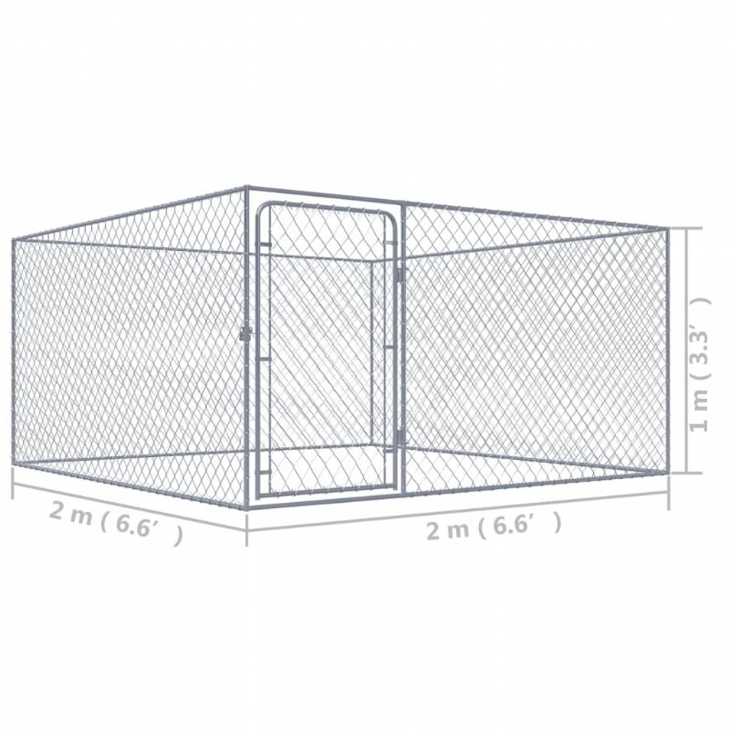 Eu Direct Vidaxl 170819 Utomhus Hundkennel Galvaniserat Stål 2x2x1 M Husbur Hopfällbar Valp Katter Sömn Metall Lekhage Motionsträning Bedpan Djurtillbehör