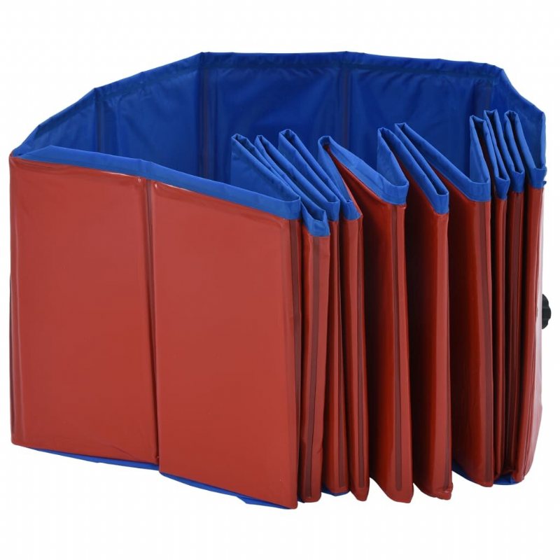 Eu Direct Vidaxl 170823 Hopfällbar Hundpool Röd 120x30 cm Pvc-valpbad Hopfällbart Bad För Lekande Katter Barn Badkar Husdjurstillbehör