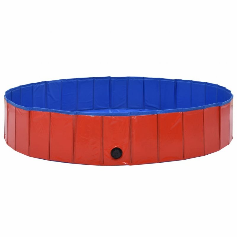 Eu Direct Vidaxl 170824 Hopfällbar Hundpool Röd 160x30 cm Pvc Valpbad Hopfällbart Bad För Lekande Katter Barn Badkar Husdjurstillbehör