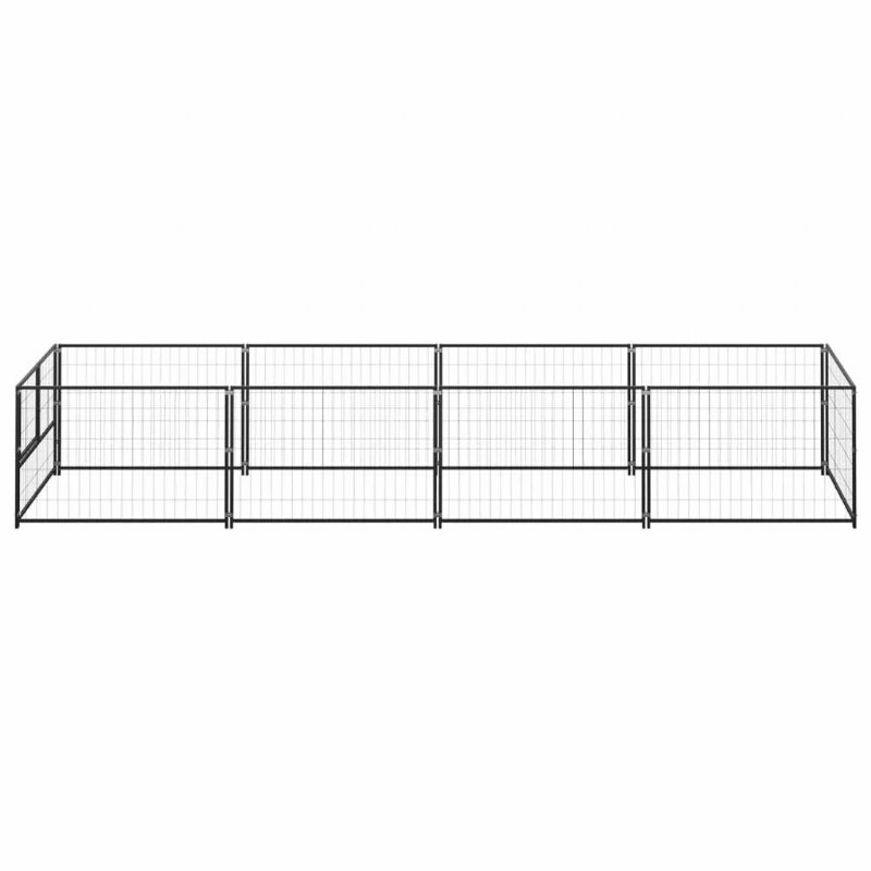 Eu Direct Vidaxl 3082094 Utomhus Hund Kennel Svart 4 M² Husbur Hopfällbar Valp Katter Sömn Metall Lekhage Motionsträning Bedpan Djurtillbehör