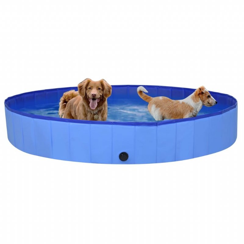 Eu Direct Vidaxl 92602 Hopfällbar Hundpool Blå 200x30 cm Pvc Valpbad Hopfällbart Bad För Lekande Katter Barn Badkar Tillbehör För Husdjur