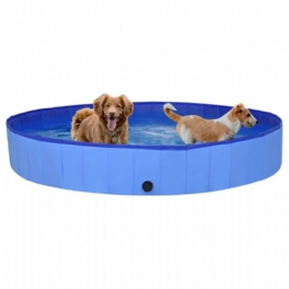 Eu Direct Vidaxl 92602 Hopfällbar Hundpool Blå 200x30 cm Pvc Valpbad Hopfällbart Bad För Lekande Katter Barn Badkar Tillbehör För Husdjur