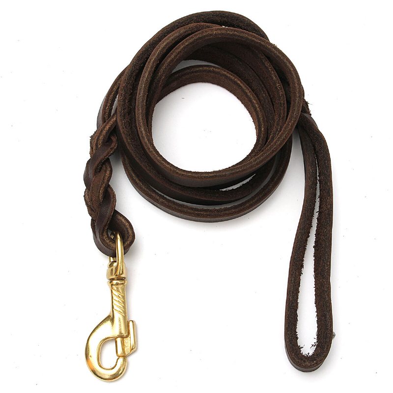 Focuspet Läder Hundkoppel 6 Ft Hundträningskoppel Djurflätad För Stora Medelstora Ledningar Rep Hundar Walking & Training