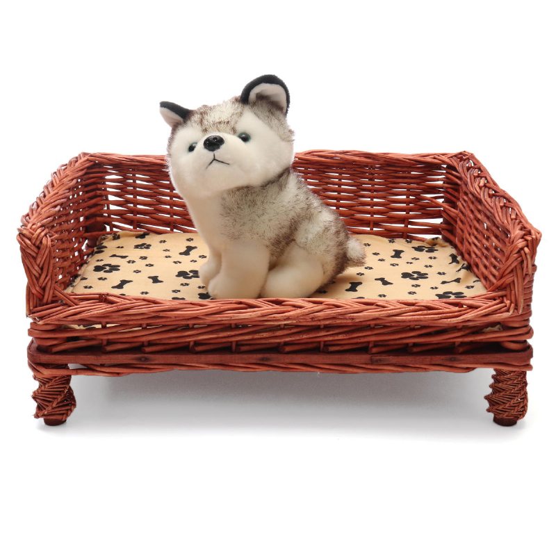 Handvävd Flätad Djursäng Hund Kattkorg Shabby Chic Sova Slitstark Tvättbar