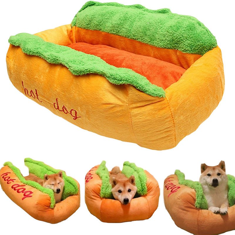 Hot Dog Shape Pet Madrass Valp Katt Mjuk Och Smutsig Pet Bed S Lsize