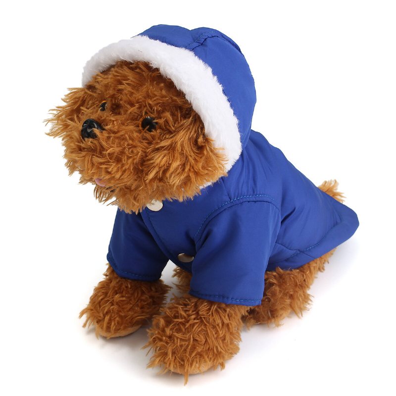 Hund Husdjur Varm Bomullsjacka Kappa Hoodie Valp Vinterkläder Husdjurskostym