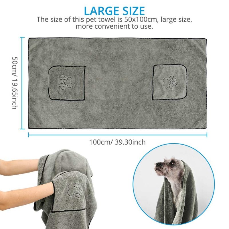 Hundhandduk Superabsorberande Mikrofiber Snabbtorkande Badhandduk