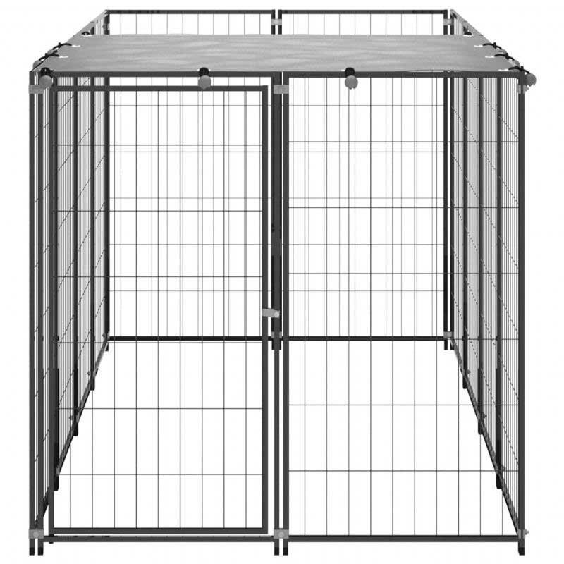 Hundkennel Svart 26 Ft² Stål