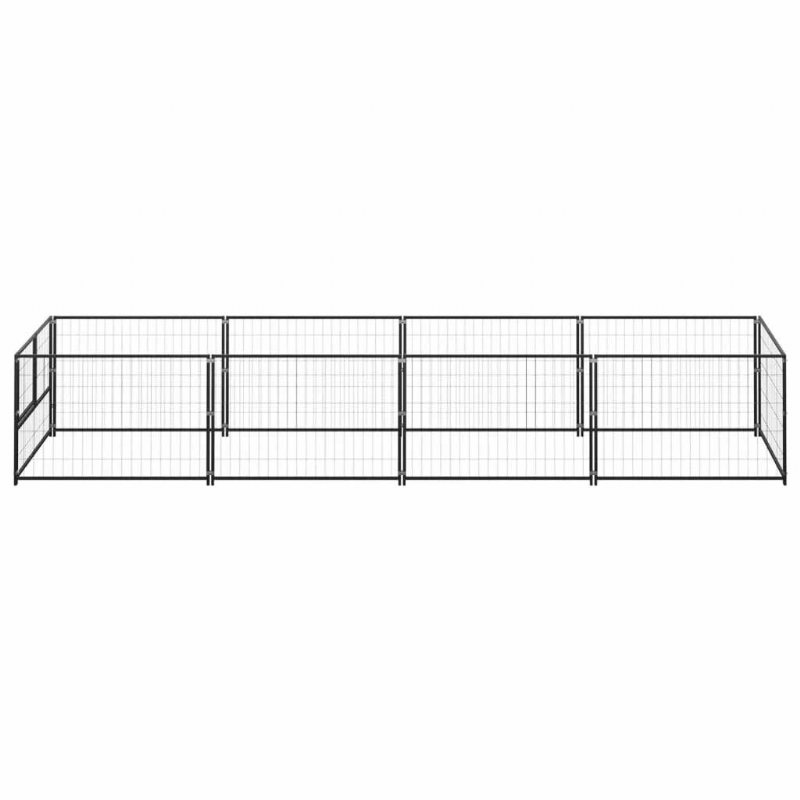 Hundkennel Svart 43.1 Ft² Stål