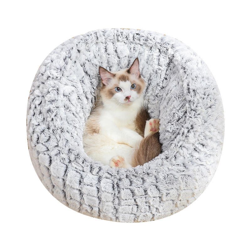 Pet Cat Bed Super Mjuk Varm Runda Söt Hund Nest Kennel